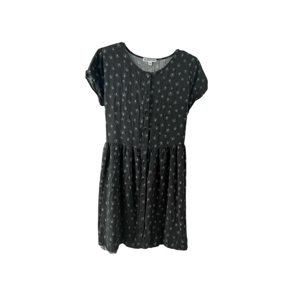 Junkfood AC/DC Lightning Bolt Skater Dress Womens Size M Short Sleeve Fit Flare